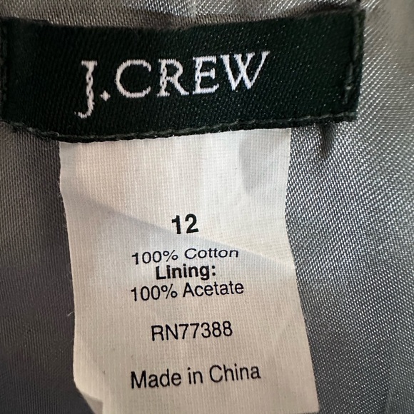 J. Crew Coat Blazer Ruffle Feminine 100% Cotton Canvas Y2K 60s Black Size 12 - Picture 8 of 13